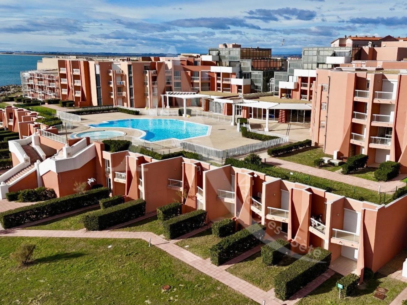 Studio 4 Pers, Pkg, 1Ere Ligne Mer, Piscine, Tennis Sète Exteriör bild